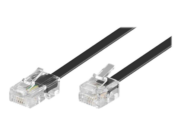 Telephone Connection Cable, RJ45 to RJ11, 6 m, Black