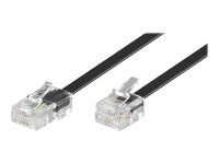 Telephone Connection Cable, RJ45 to RJ11, 6 m, Black